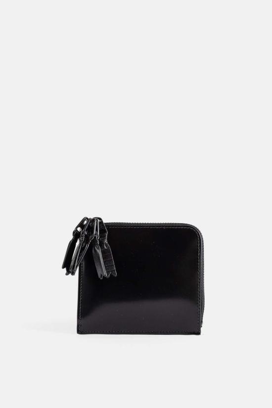  꼼데가르송 지갑 Comme Des Garçons L 지퍼 , 여러 개의 풀탭 블랙