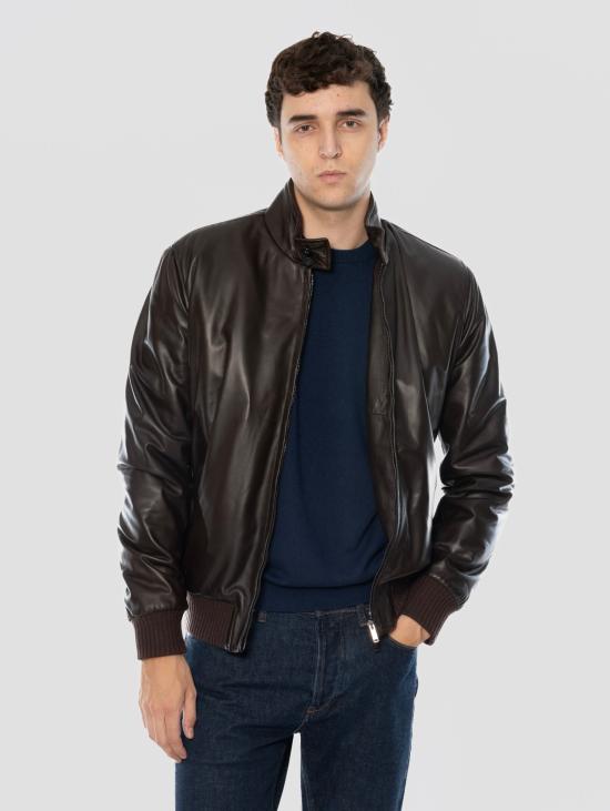 26FW 볼파글리 자켓 Pelle Tamponata con Imbottitura Marrone의 폭격기