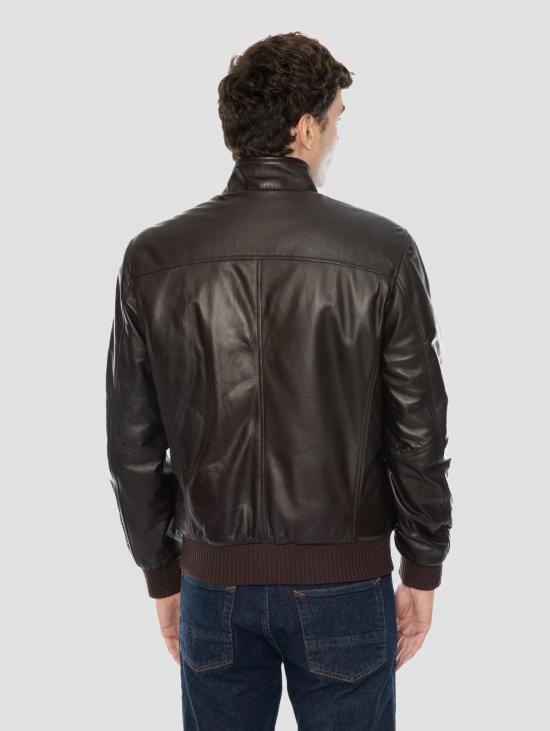 26FW 볼파글리 자켓 Pelle Tamponata con Imbottitura Marrone의 폭격기 - VOLFAGLI