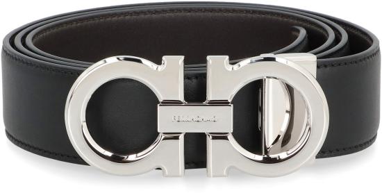  살바토레 페라가모 벨트 페라가모 간치니 양면 가죽  블랙 - SALVATORE FERRAGAMO