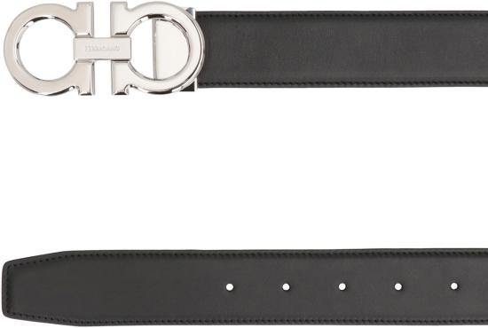  살바토레 페라가모 벨트 페라가모 간치니 양면 가죽  블랙 - SALVATORE FERRAGAMO
