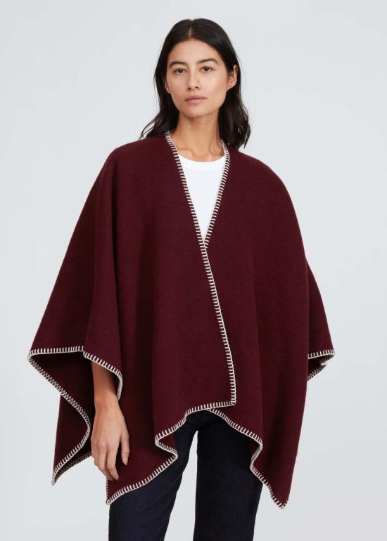  랙앤본 자켓 Rag & Bone 잉그리드 폰초 버건디
