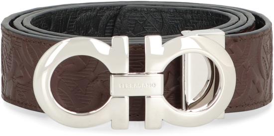 살바토레 페라가모 벨트 페라가모 간치니 양면 가죽  브라운 - SALVATORE FERRAGAMO