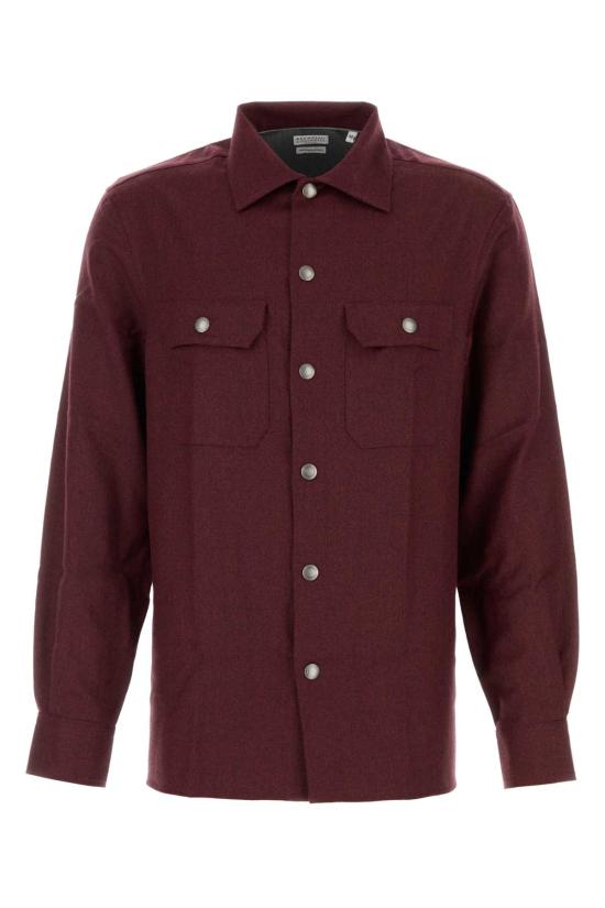 26FW 브루넬로 쿠치넬리 긴팔 셔츠 MY6660721 C063 Burgundy