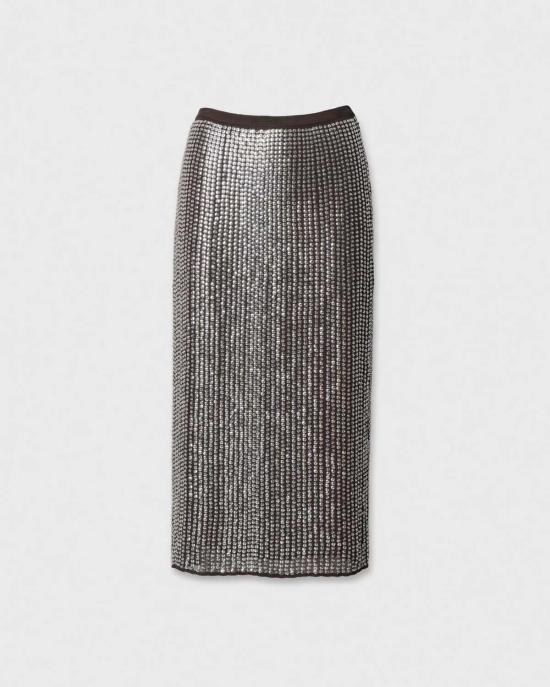  랙앤본 스커트 Rag & Bone Lili 비즈  초콜릿 - RAG & BONE