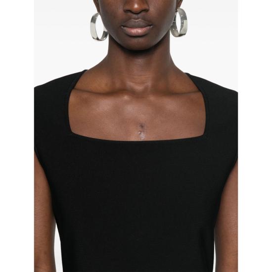  알렉산더 맥퀸 원피스 스퀘어넥 칵테일 드레스 블랙 - ALEXANDER MCQUEEN