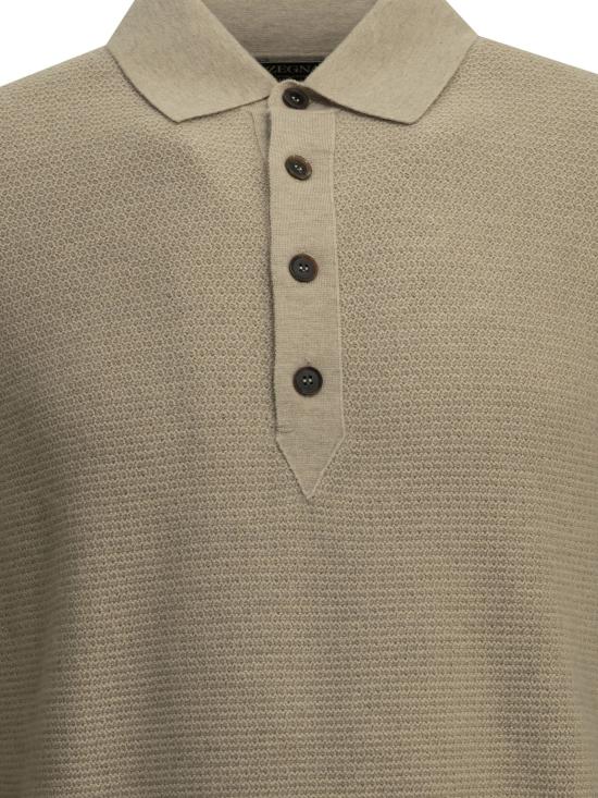 26FW 에르메네질도제냐 니트웨어 캐시미어 폴로 스웨터  베이지 - ERMENEGILDO ZEGNA