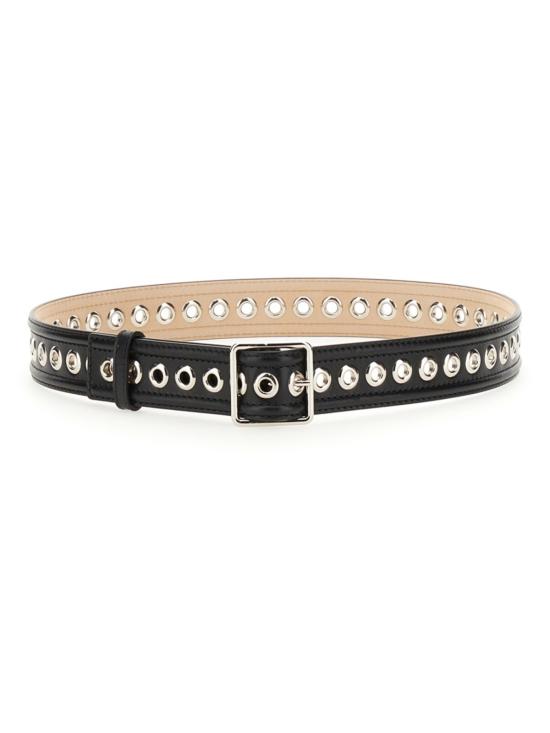  알렉산더 맥퀸 벨트 미디엄 가죽  (아일렛 포함) 블랙 - ALEXANDER MCQUEEN