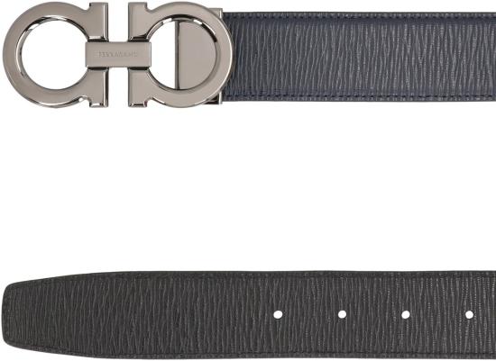  살바토레 페라가모 가죽 벨트 페라가모 간치니 리버서블 가죽  블루 - SALVATORE FERRAGAMO