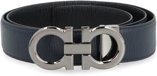  살바토레 페라가모 가죽 벨트 페라가모 간치니 리버서블 가죽  블루 - SALVATORE FERRAGAMO