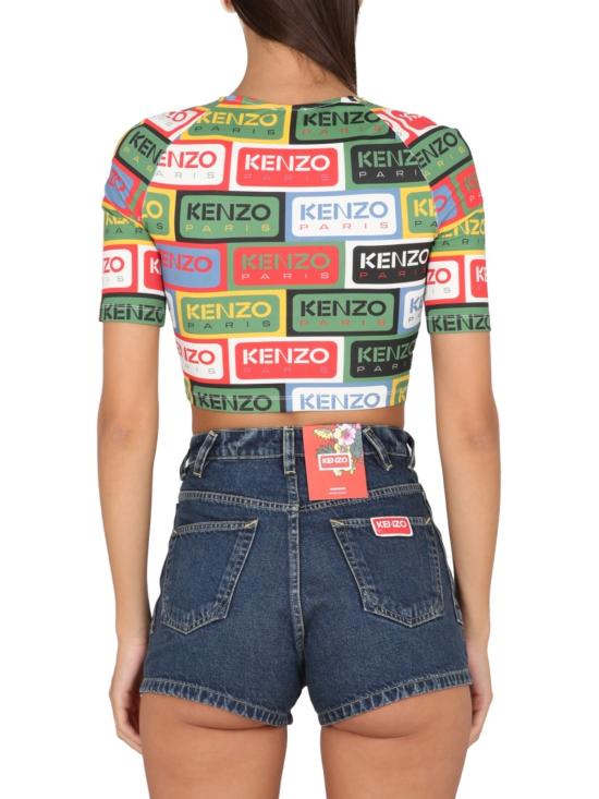  겐조 민소매 티셔츠 라벨 숏탑 멀티컬러 - KENZO