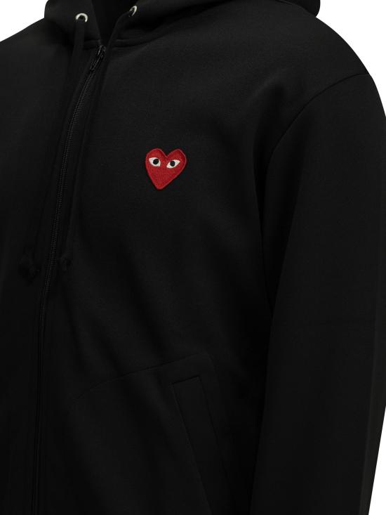 26FW 꼼데가르송 레드 하트 후드 집업 AX T172 0511 BLACK - COMME DES GARCONS