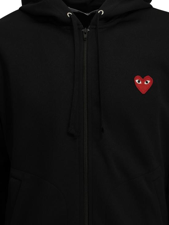 26FW 꼼데가르송 레드 하트 후드 집업 AX T172 0511 BLACK - COMME DES GARCONS