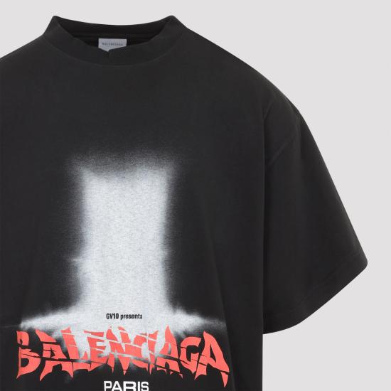 26FW 발렌시아가 더 도어 오버사이즈 티셔츠 850345 TUVO4 1000 BLACK - BALENCIAGA