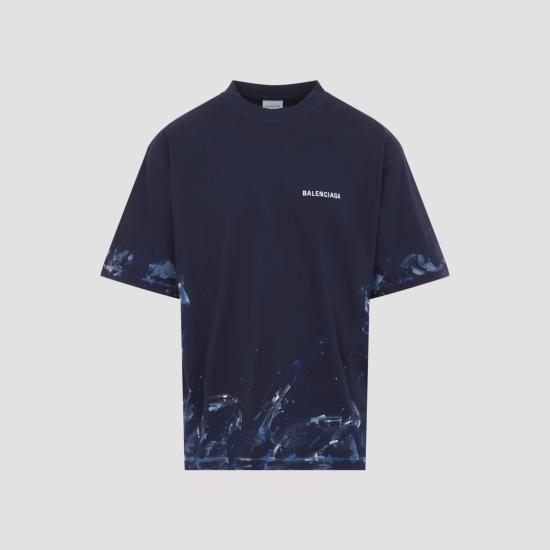 26FW 발렌시아가 반팔 티셔츠 764235 TUVJ7 8065 NAVY