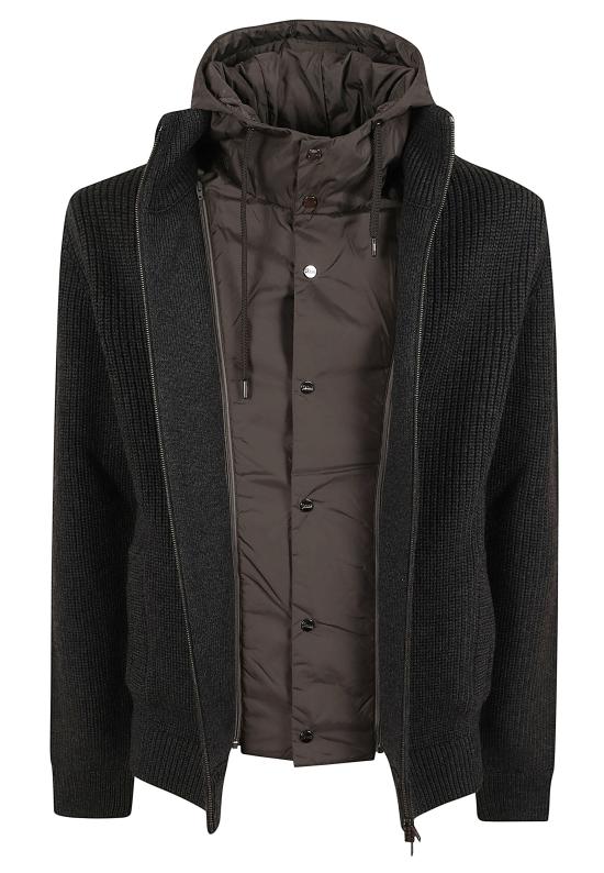 26FW 에르노 5게이지 리브 메리노 울 나일론 샤모니 재킷 MC000195U 70272 9490 ANTRACITE - HERNO