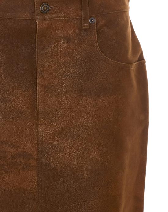 26FW 이자벨마랑에뚜왈 비잔 빈티지 페이크 스웨이드 스커트 JU0524FA D3B01E50BW BROWN - ISABEL MARANT ETOILE