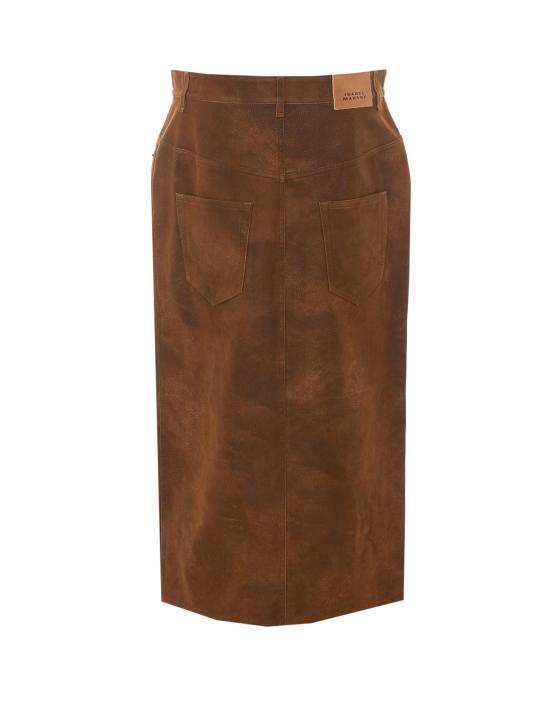 26FW 이자벨마랑에뚜왈 비잔 빈티지 페이크 스웨이드 스커트 JU0524FA D3B01E50BW BROWN - ISABEL MARANT ETOILE