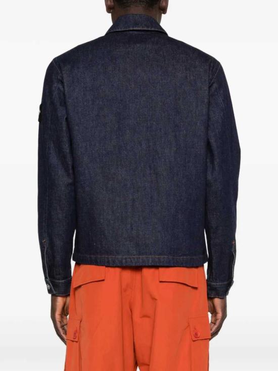 26FW 스톤 아일랜드 블루 린스 버튼 디테일 코치 재킷 L2S144100006S00J7 VJ201 BLUE RINSE - STONE ISLAND