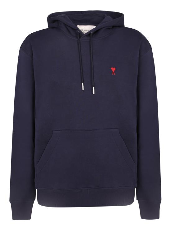 27FW 아미 스몰 하트 로고 루프백 오가닉 코튼 플리스 후드 BFUSW235 730 430 Blue