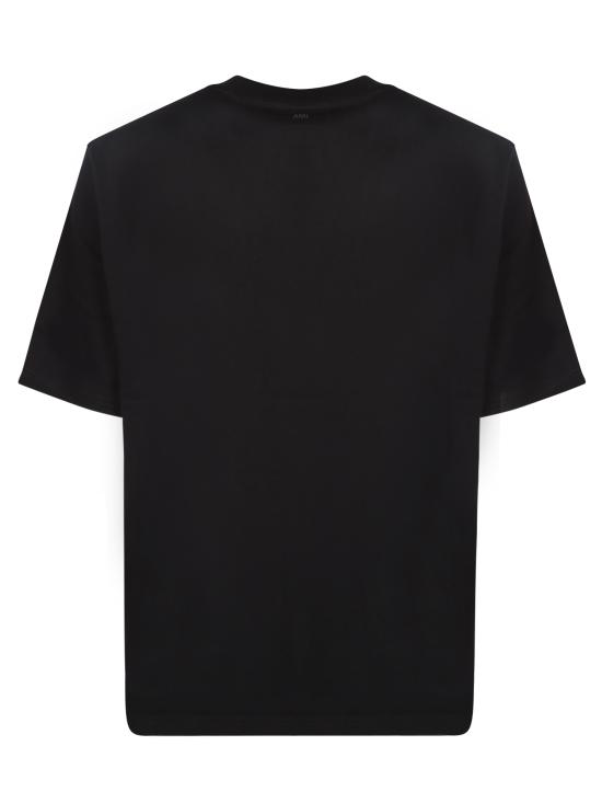 27FW 아미 화이트 코튼 드 하트 엠보스 티셔츠 UTS357 726 001 Black - AMI