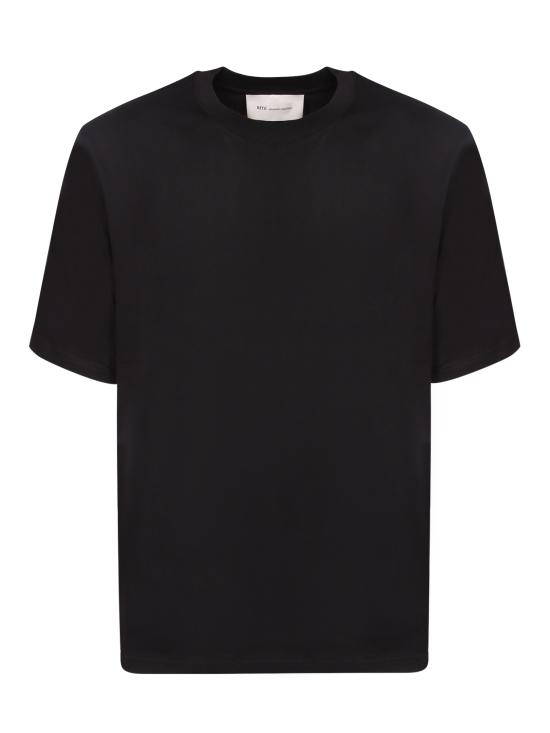 27FW 아미 화이트 코튼 드 하트 엠보스 티셔츠 UTS357 726 001 Black