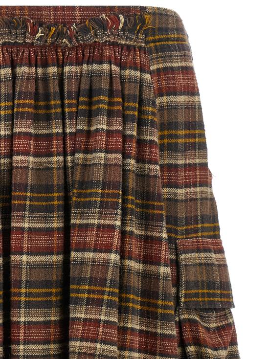 26FW 알13 숏 스커트 R13WR689R932BRUSTBROWNPLAID - R13