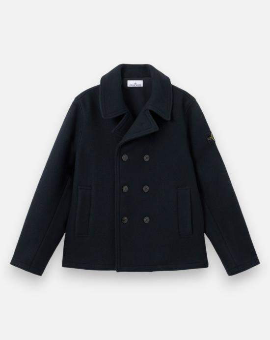  스톤 아일랜드 더블 브레스티드 피코트 L2S154100040 S0453V0020 NAVY BLUE