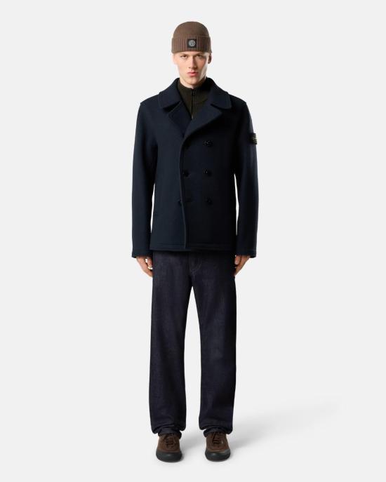  스톤 아일랜드 더블 브레스티드 피코트 L2S154100040 S0453V0020 NAVY BLUE - STONE ISLAND
