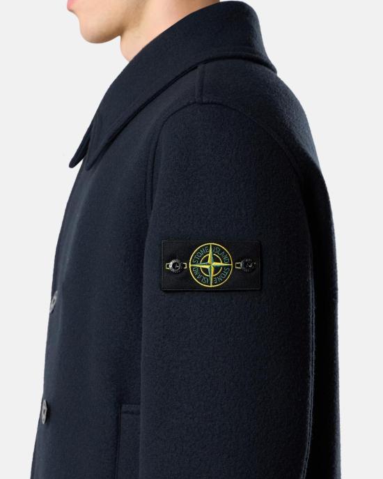  스톤 아일랜드 더블 브레스티드 피코트 L2S154100040 S0453V0020 NAVY BLUE - STONE ISLAND