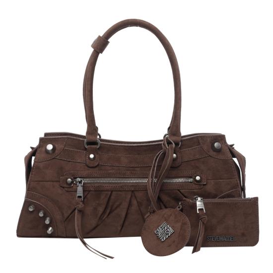 26FW 스티브매든 숄더백 BRAVYN CHOCOLATE SILVER BROWN
