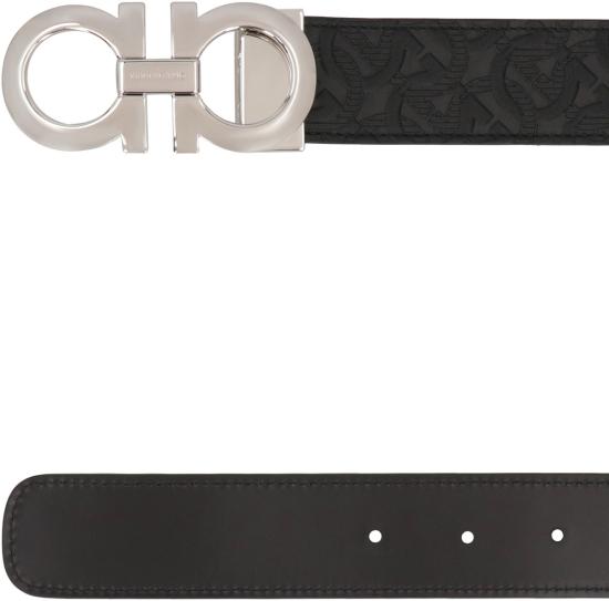  살바토레 페라가모 벨트 페라가모 간치니 양면 가죽  블랙 - SALVATORE FERRAGAMO