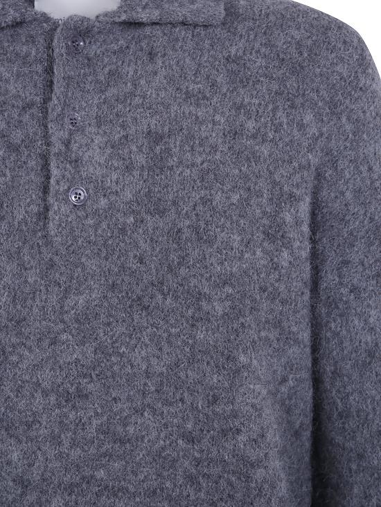 26FW 아미 알파카 아미 롱 슬리브 폴로 스웨터 HPL405 KN0021 A189 CHARCOAL - AMI