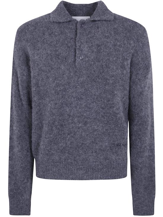 26FW 아미 알파카 아미 롱 슬리브 폴로 스웨터 HPL405 KN0021 A189 CHARCOAL