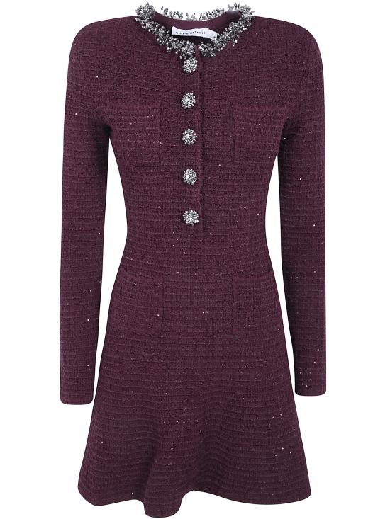 26FW 셀프 포트레이트 숏 원피스 SC26 152S BURGUNDY