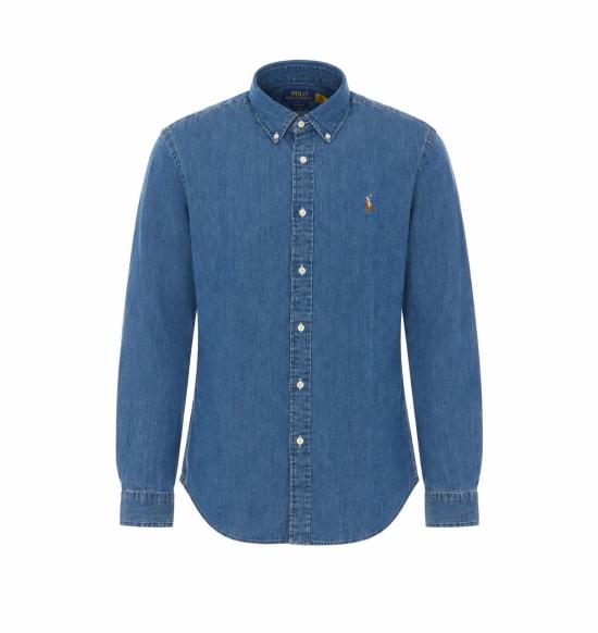 26FW 폴로 랄프로렌 포니로고 자수 데님 셔츠 710792043001 DENIM BLUE