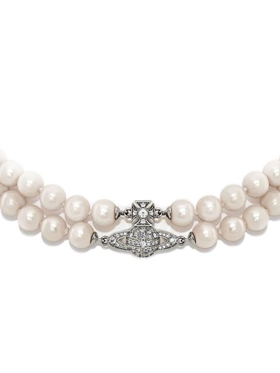 26FW 비비안웨스트우드 목걸이/팬던트 63030025 02P132PLATINUM CREAM ROSE - VIVIENNE WESTWOOD