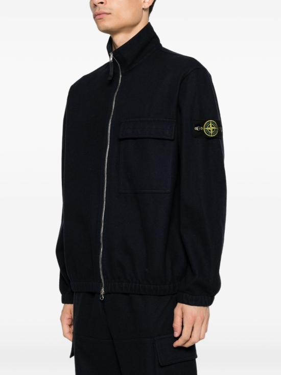 26FW 스톤 아일랜드 플라넬 오버셔츠 울 나일론 자켓 L2S151200033 S0451V0020 NAVY BLUE - STONE ISLAND