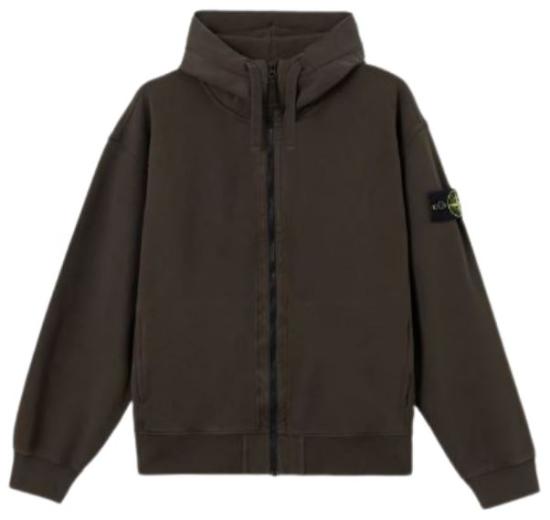 26FW 스톤 아일랜드 오가닉 코튼 플리스 와펜 집업 후드 티셔츠 L2S156100009 S0051V0078 COAL GREY