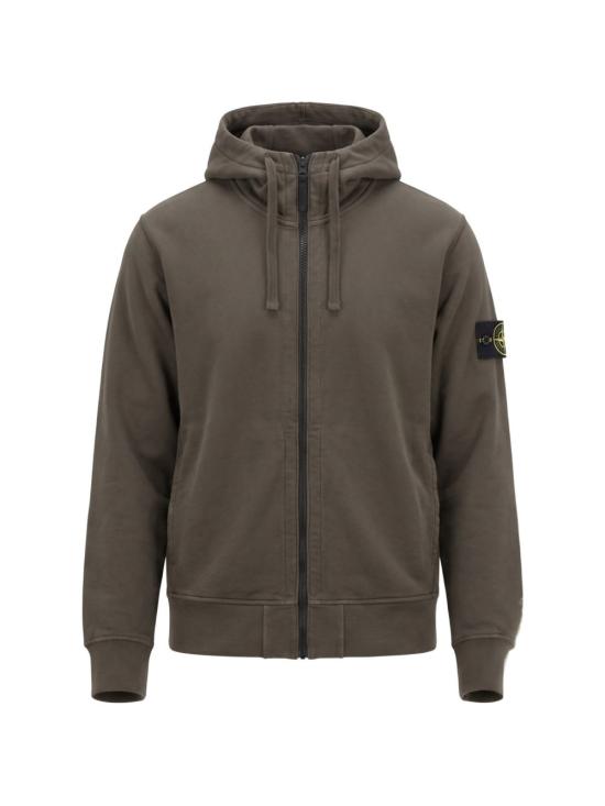 26FW 스톤 아일랜드 오가닉 코튼 플리스 와펜 집업 후드 티셔츠 L2S156100009 S0051V0078 COAL GREY - STONE ISLAND