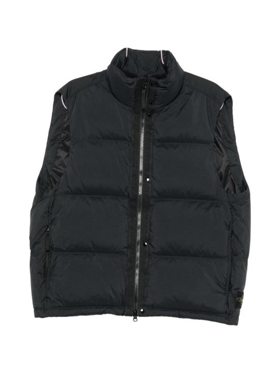 26FW 스톤 아일랜드 매트 립스탑 코듀라 어드밴스드 패브릭스 집 포켓 라이트웨이트 다운 베스트 L2S15G100004 S0483V0029 BLACK