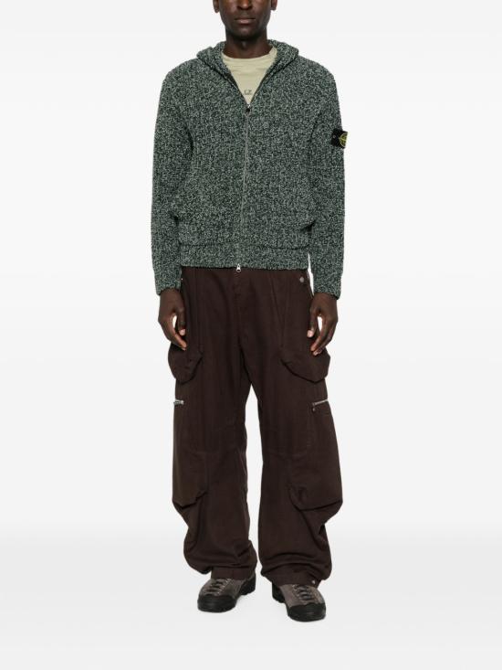 26FW 스톤 아일랜드 몰리네 코튼 세닐 루즈핏 후드 집업 L2S155100065 S0N16V0M5S DARK GREEN MELANGE - STONE ISLAND
