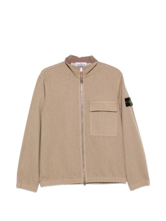 26FW 스톤 아일랜드 플라넬 오버셔츠 울 나일론 자켓 L2S151200033 S0451V0094 BISCUIT
