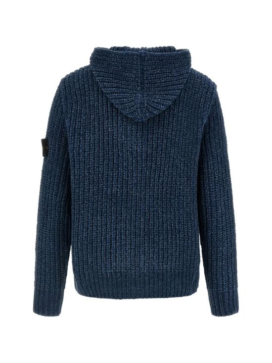 26FW 스톤 아일랜드 몰리네 코튼 세닐 루즈핏 후드 집업 L2S155100065 S0N16V0M2B STEEL BLUE MELANGE - STONE ISLAND