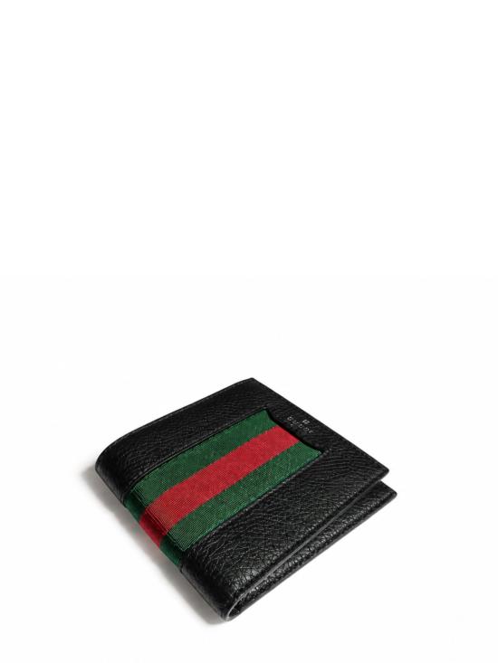 26FW 구찌 웹 트레이드마크 레더 반지갑 A0076O AAHAL1053 BLACK - GUCCI