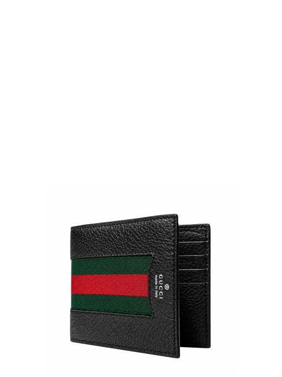 26FW 구찌 웹 트레이드마크 레더 반지갑 A0076O AAHAL1053 BLACK
