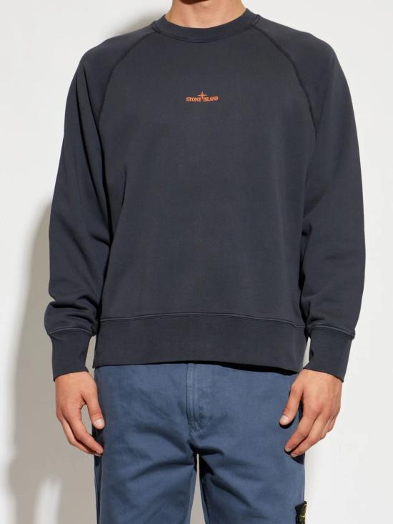 26FW 스톤 아일랜드 오가닉 코튼 플리스 오버사이즈핏 크루넥 스웨트셔츠 L2S156100008S0466 V002A NAVY - STONE ISLAND