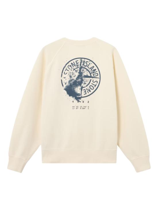 26FW 스톤 아일랜드 오가닉 코튼 플리스 오버사이즈핏 크루넥 스웨트셔츠 L2S156100008S0466 V0093 IVORY - STONE ISLAND