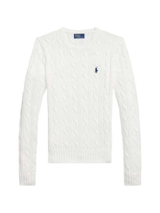 26FW 폴로 랄프로렌 포니 로고 피마코튼 케이블 니트 스웨터 211971869007 WHITE
