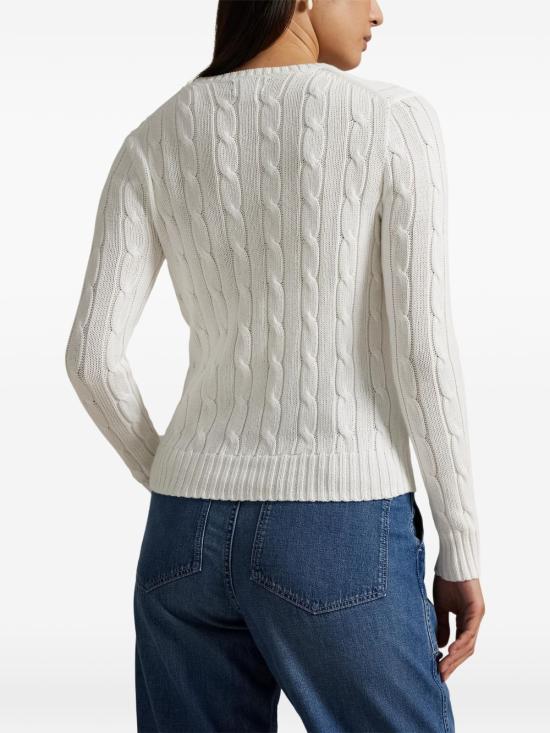 26FW 폴로 랄프로렌 포니 로고 피마코튼 케이블 니트 스웨터 211971869007 WHITE - POLO RALPH LAUREN